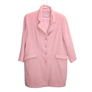 Blush Pink 100% Wool Coat - Plus Size Petite, Flattering Cut